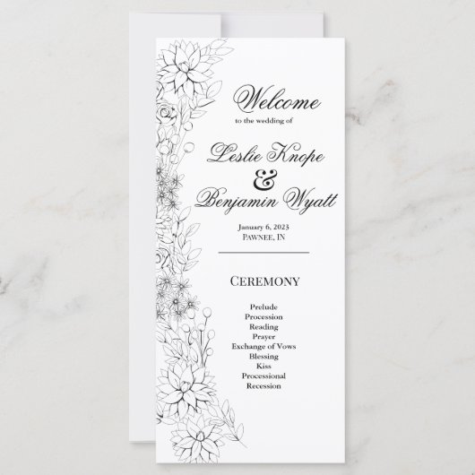 Dahlia Wreath zwart-wit programma (Voorkant)