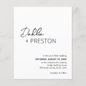 Dahlia Zwart en Wit Budget Bruiloft Uitnodiging (Voorkant)