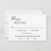 Dahlia Zwart-wit Hedendaagse moderne bruiloft RSVP Kaartje (Voorkant)