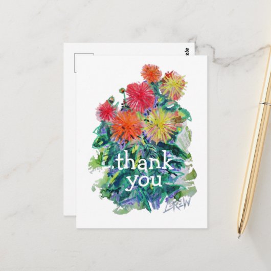 Dahlias #170310 briefkaart (Voorkant / Achterkant in situ)