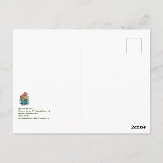 Dahlias #170310 briefkaart (Achterkant)