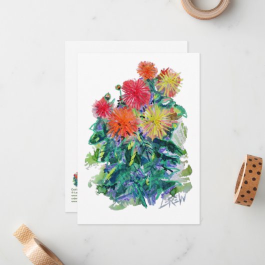 Dahlias #170310 notitiekaartje (Voorkant / Achterkant in situ)