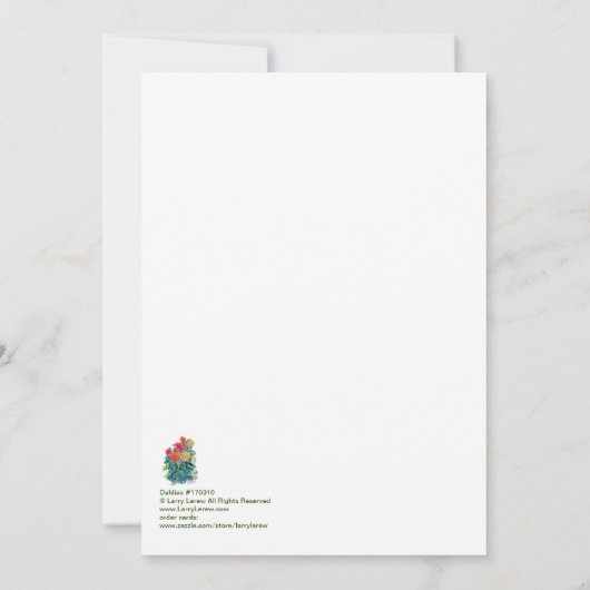 Dahlias #170310 notitiekaartje (Achterkant)