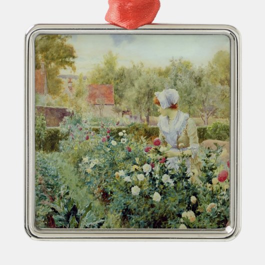 Dahlias 1896 metalen ornament (Voorkant)