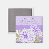 Dahlias - Amethyst Wedding Favor Magnet (Voorkant / Achterkant)