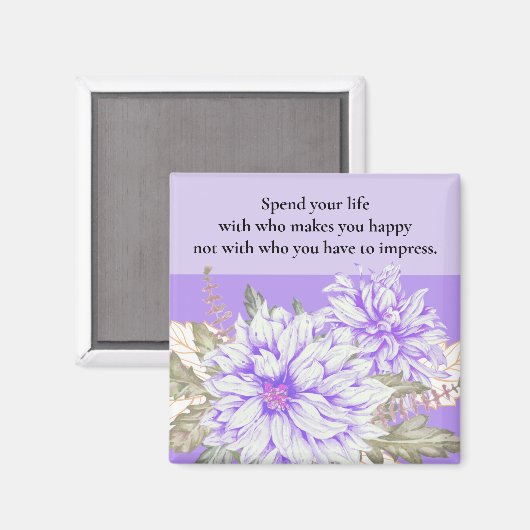 Dahlias - Amethyst Wedding Favor Magnet (Voorkant / Achterkant)