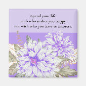 Dahlias - Amethyst Wedding Favor Magnet (Voorkant)