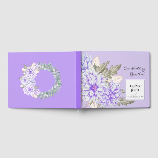 Dahlias Amethyst Wedding Guestbook Gastenboek (Volledig)