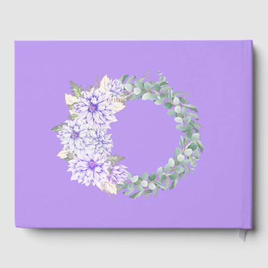 Dahlias Amethyst Wedding Guestbook Gastenboek (Achterkant)