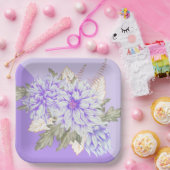 Dahlias - Amethyst Wedding Paper - Borden Papieren Bordje (Feest)