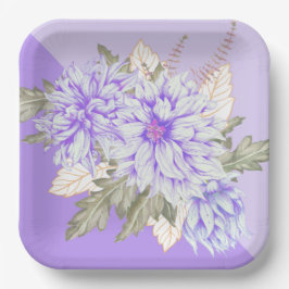 Dahlias - Amethyst Wedding Paper - Borden Papieren Bordje