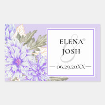 Dahlias Amethyst Wedding Sticker