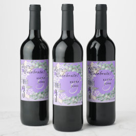 Dahlias - Amethyst Wine Label Table Numbers Wijn Etiket