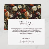 Dahlias begrafenis bloem dank u, sympathie notitiekaartje (Voorkant / Achterkant)