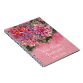 Dahlias bloemen roze waterverf notitieboek (Rechterzijde)
