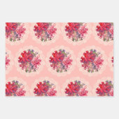 Dahlias bloemen roze waterverf patroon inpakpapier vel (Voorkant 3)