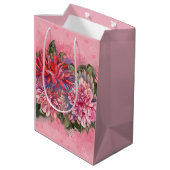 Dahlias bloemen roze waterverf patroon medium cadeauzakje (Achterkant Gekanteld)