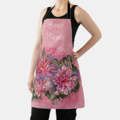 Dahlias bloemen roze waterverf schort (Insitu)