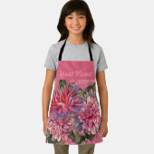 Dahlias bloemen roze waterverf schort (Insitu)