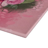 Dahlias bloemen roze waterverf snijplank (Hoek)