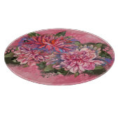 Dahlias bloemen roze waterverf Snijraad Snijplank (Hoek)