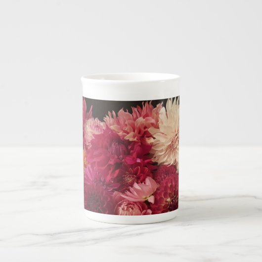 Dahlias Bone China Tea Mok (Voorkant)