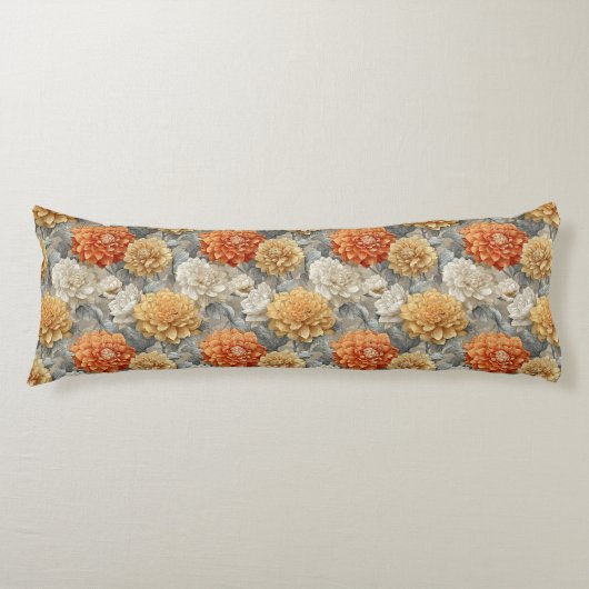 Dahlias Botanische Vloer Decor Boho Wig Lichaamskussen (Voorkant)