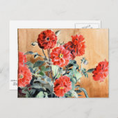 Dahlias, botanische waterverf schilderend briefkaa briefkaart (Voorkant / Achterkant)