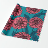 Dahlias Cadeaupapier (Uitgerold)
