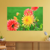 Dahlias Canvas Afdruk (Insitu (Woonkamer))