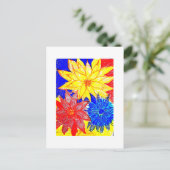 Dahlias Contrasterend Briefkaart (Staand voorkant)