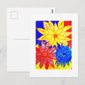 Dahlias Contrasterend Briefkaart (Voorkant / Achterkant)
