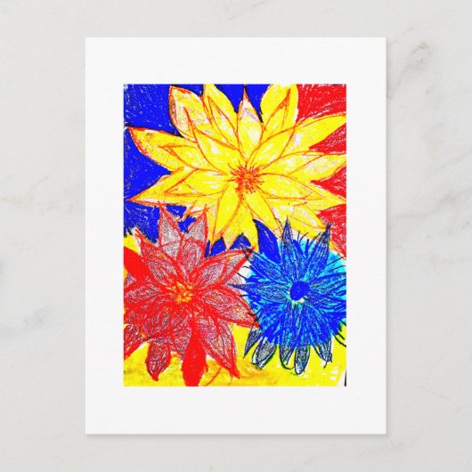 Dahlias Contrasting  Briefkaart (Voorkant)