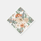 Dahlias daisy ferns greenery peach white romantic servet (Hoek)