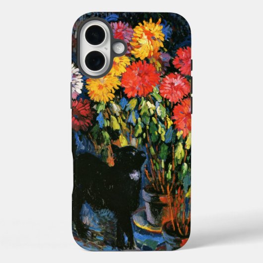 Dahlias en Black Cat, mooi kunstschilderij Case-Mate iPhone Case (Achterkant)