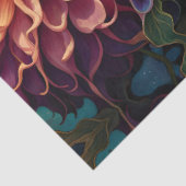 Dahlia's en iriserende blauwe groene vlinder tissuepapier (Detail)