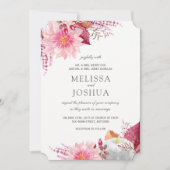  Dahlias Fall Wedding Invitations Kaart (Voorkant)