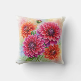 Dahlias Flowers Pillow Kussen