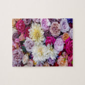Dahlias Flowers & Rozen Jigzaag Puzzle Legpuzzel (Horizontaal)