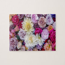 Dahlias Flowers & Rozen Jigzaag Puzzle