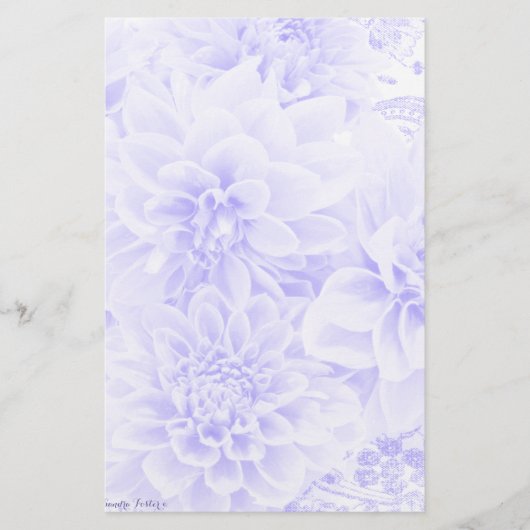 Dahlias in blauw briefpapier (Voorkant)