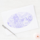 Dahlias in blauw ovale sticker (Envelop)