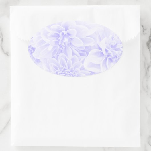 Dahlias in blauw ovale sticker (Tas)