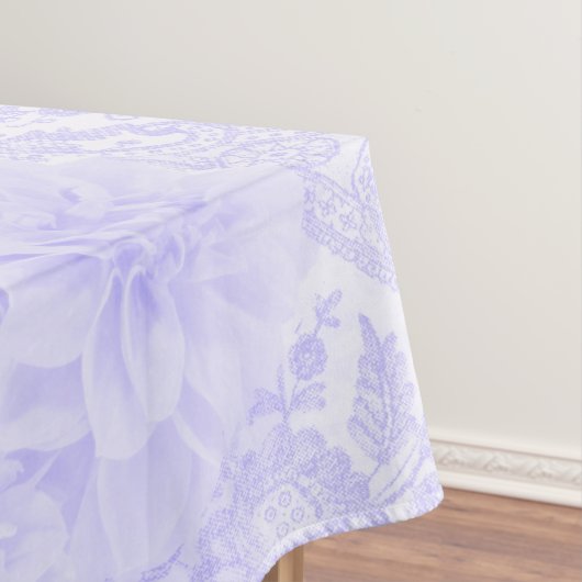 Dahlias in blauw tafelkleed (Voorbeeld)