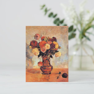 Dahlias in een koperen vaas van Gauguin Briefkaart