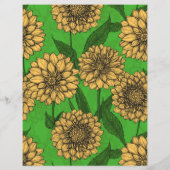 Dahlias in geel en groen (Achterkant)