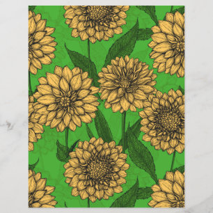 Dahlias in geel en groen