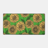 Dahlias in geel en groen bureaumat (Voorkant)