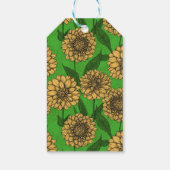 Dahlias in geel en groen cadeaulabel (Achterkant)