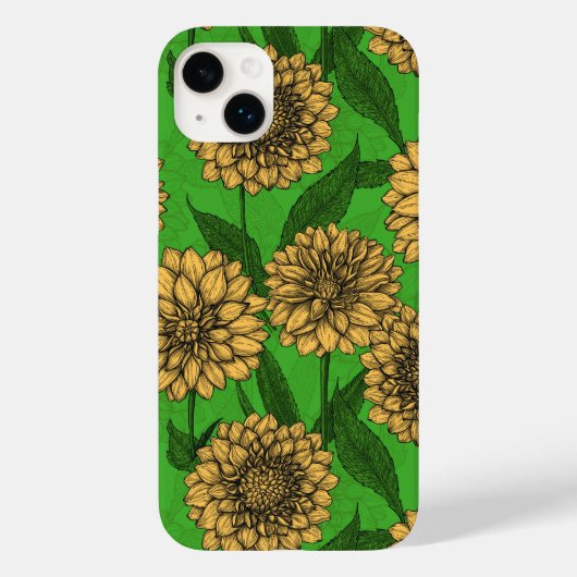Dahlias in geel en groen Case-Mate iPhone case (Achterkant)